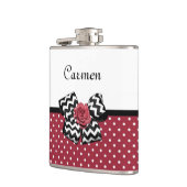 Flasques Pois rouge et blanc mignon Rose Chevron Bow (Gauche)