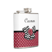 Flasques Pois rouge et blanc mignon Rose Chevron Bow (Droite)