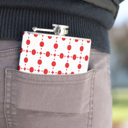 Flasques Pois rouges, Motif à points polka, points, pointil (En situation)