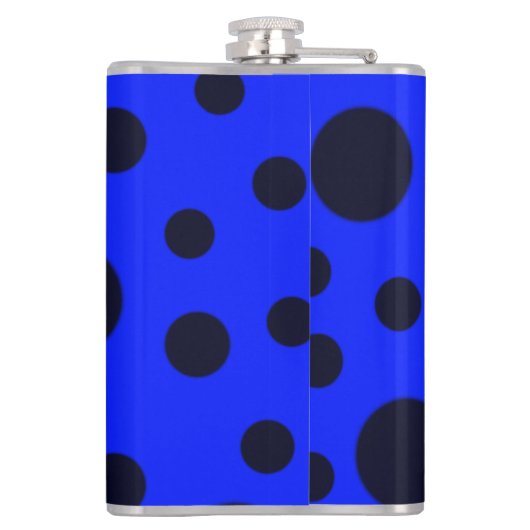 Flasques Pois simple Noir moderne sur motif bleu (Dos)