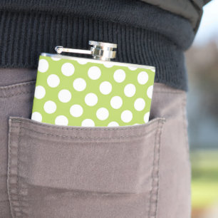 Flasques Pois verts, Motif à points Polka, points, pointill