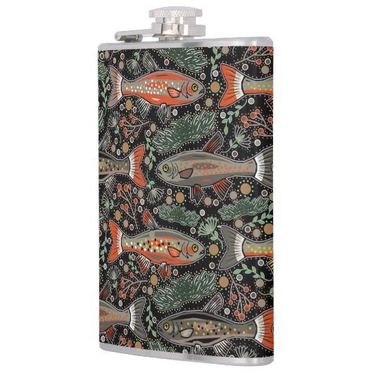 Flasques Poisson d'eau douce, Design élégant, Truite, Pêche (Gauche)