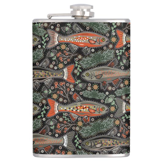 Flasques Poisson d'eau douce, Design élégant, Truite, Pêche (Devant)