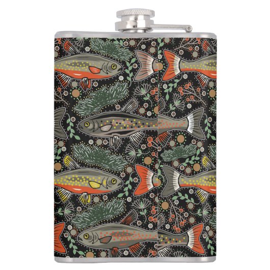 Flasques Poisson d'eau douce, Design élégant, Truite, Pêche (Dos)