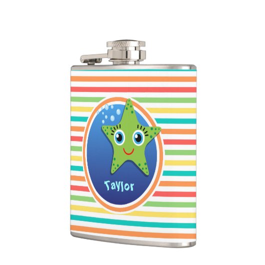 Flasques Poisson-étoile verte; Grandes arc-en-ciel lumineus (Gauche)