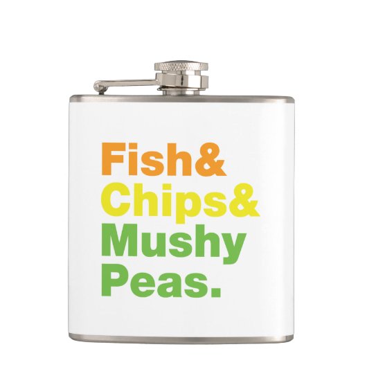 Flasques Poissons & Chips & Pois Musqués. (Devant)