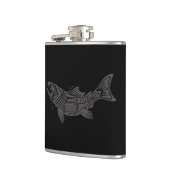 Flasques Poissons gris d'esprit de Haida sur le noir (Gauche)