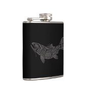 Flasques Poissons gris d'esprit de Haida sur le noir (Droite)