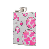 Flasques Poka Dot Vache rose et blanc (Gauche)
