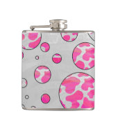 Flasques Poka Dot Vache rose et blanc (Devant)