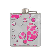 Flasques Poka Dot Vache rose et blanc (Dos)