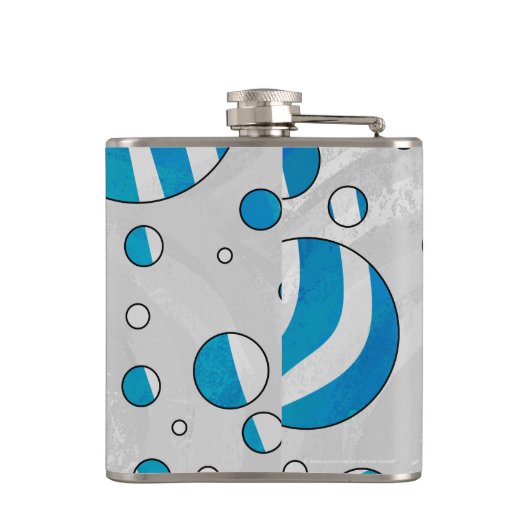 Flasques Polka blanc et bleu Zebra (Dos)