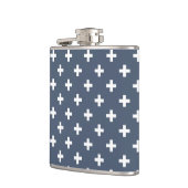 Flasques Polka blanche croise sur bleu-gris (Gauche)