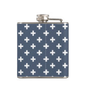 Flasques Polka blanche croise sur bleu-gris (Dos)