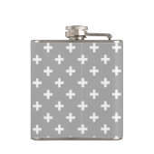 Flasques Polka blanche croise sur gris (Dos)
