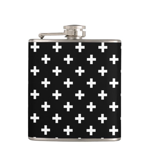 Flasques Polka blanche croise sur noir (Devant)