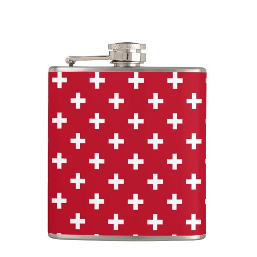 Flasques Polka blanche croise sur rouge (Devant)