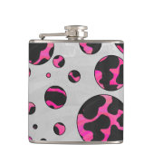 Flasques Polka Dot Cow Hot Rose et Black Print (Devant)