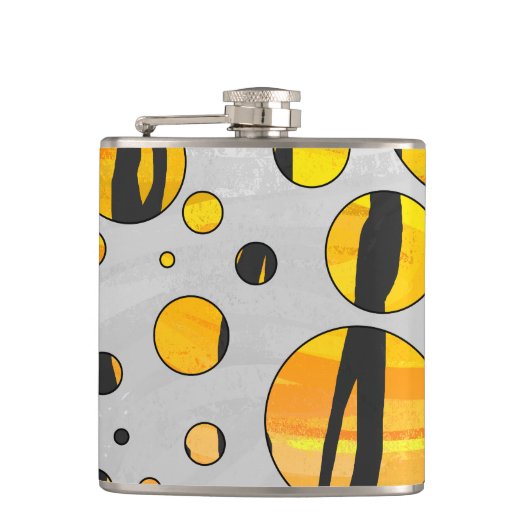 Flasques Polka Dot Tiger noir et orange (Devant)