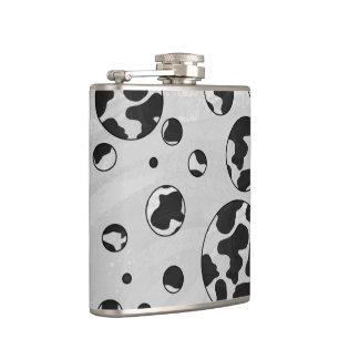 Flasques Polka Dot Vache noir et blanc