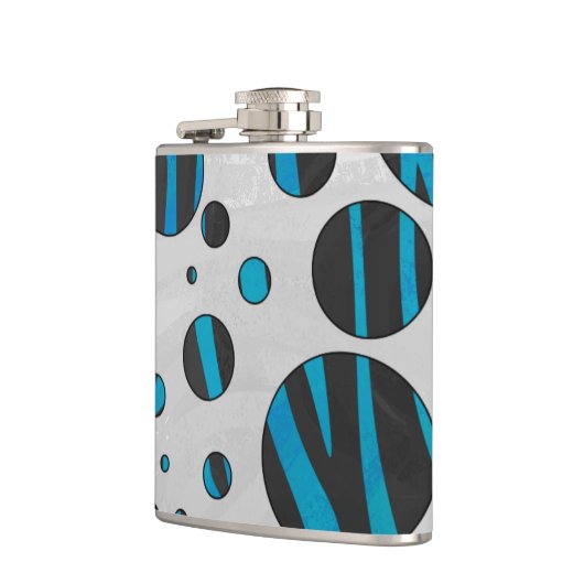 Flasques Polka Dot Zebra Motif noir et bleu (Gauche)