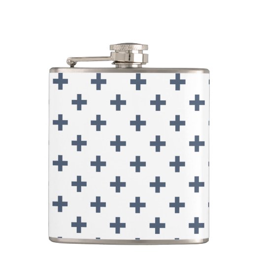 Flasques Polka gris-bleu croise sur blanc (Devant)
