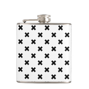 Flasques Polka noire croise sur blanc