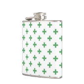 Flasques Polka verte croise sur blanc (Gauche)