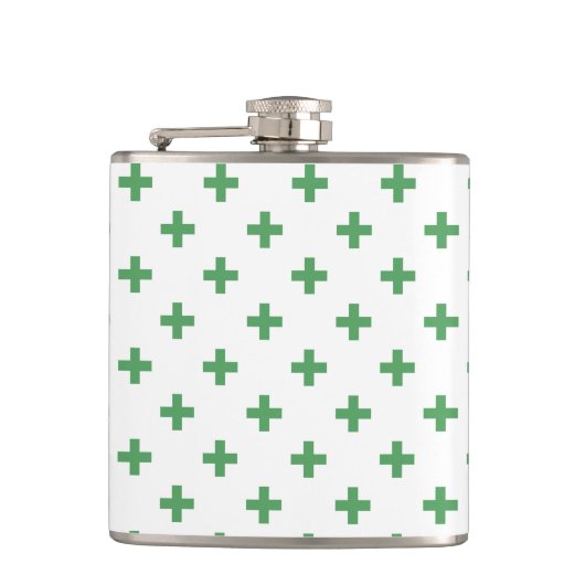 Flasques Polka verte croise sur blanc (Devant)