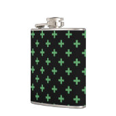 Flasques Polka verte croise sur noir (Gauche)