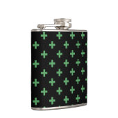 Flasques Polka verte croise sur noir (Droite)