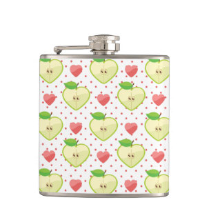 Flasques Pommes de coeur avec le pois et les coeurs roses