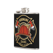 Flasques Pompier AJOUTER NOM Insigne de la caserne du dépar (Gauche)