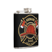 Flasques Pompier AJOUTER NOM Insigne de la caserne du dépar (Droite)