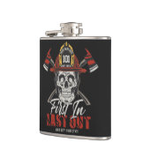 Flasques Pompier personnalisé NOM Premier entré, dernier so (Gauche)