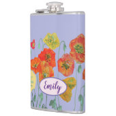 Flasques Poppies orange Fleurs florales Pastel violet Lilac (Gauche)