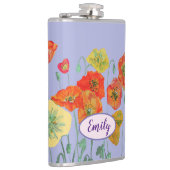 Flasques Poppies orange Fleurs florales Pastel violet Lilac (Droite)