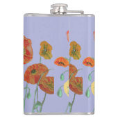 Flasques Poppies orange Fleurs florales Pastel violet Lilac (Dos)