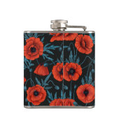 Flasques Poppies, rouge et bleu sur noir (Dos)