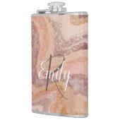 Flasques Porte en grès rose Marbre Nom Abstrait Monogramme (Gauche)