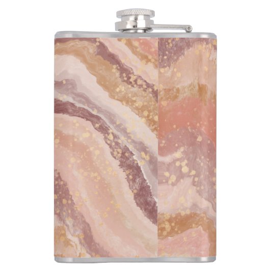 Flasques Porte en grès rose Marbre Nom Abstrait Monogramme (Dos)