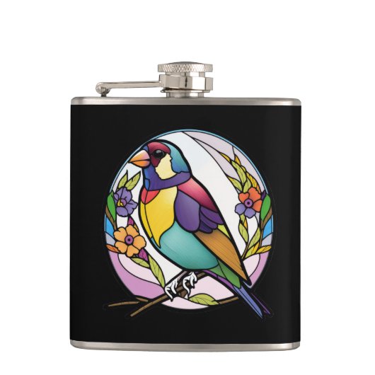 Flasques Portrait animal d'oiseaux Verre tendu Forêt fauniq (Devant)