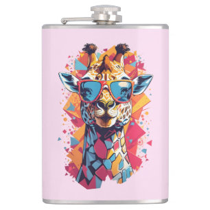Flasques Portrait de girafe de style graffiti-58567