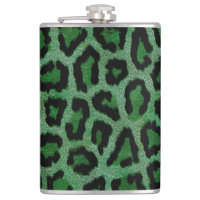 Poster de animal léopard noir vert