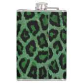 Flasques Poster de animal léopard noir vert (Dos)