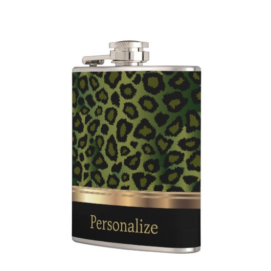 Flasques Poster de animal Léopard Vert Olive Classé (Gauche)