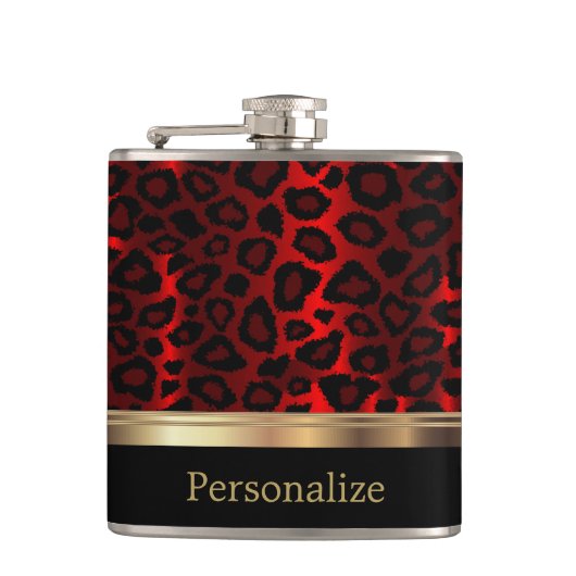 Flasques Poster de animal rouge léopard (Devant)