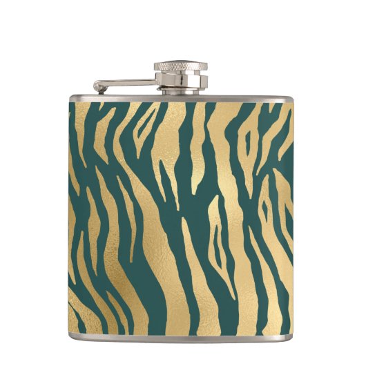 Flasques Poster de animal turquoise et Gold Wild (Devant)