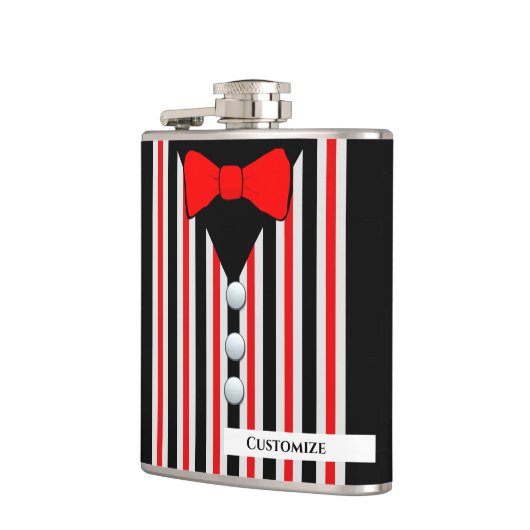 Flasques Pot à rayures et Cravate à mâchoires rouges Fiole  (Gauche)