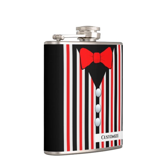 Flasques Pot à rayures et Cravate à mâchoires rouges Fiole  (Droite)